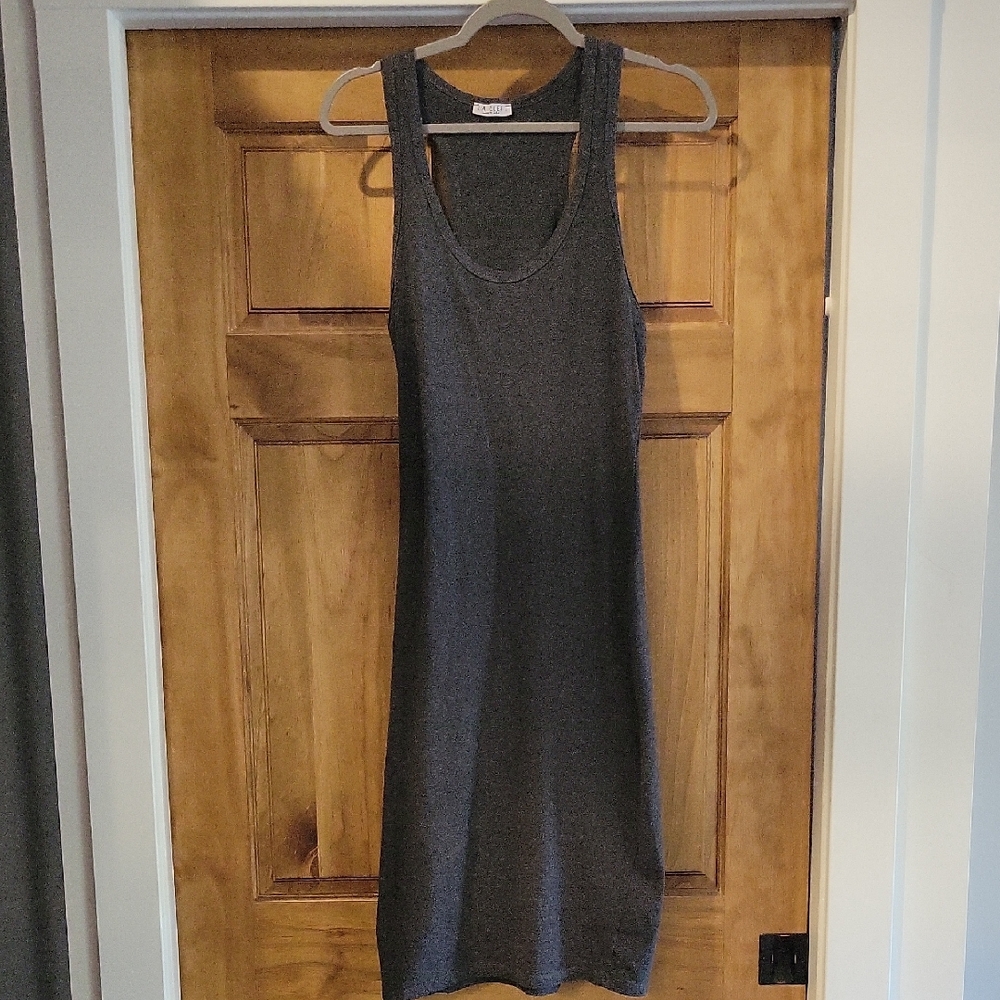 LaClef Gray Midi Tank Dress